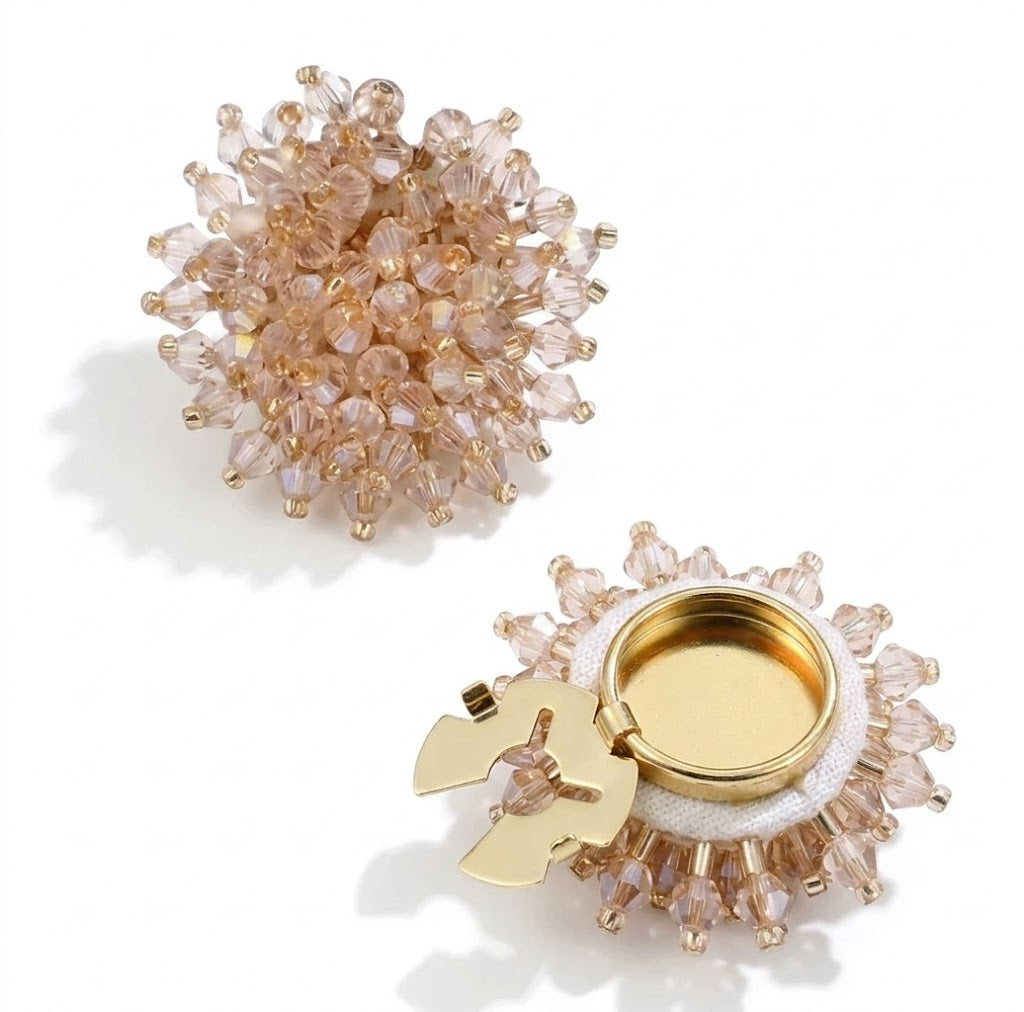 Cubre botones  de flores de cristal