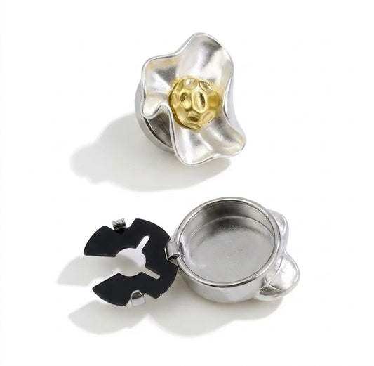 cubre botones de flor con perla