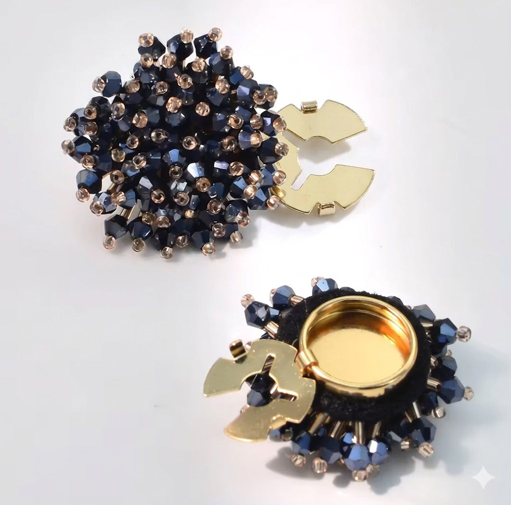 Cubre botones  de flores de cristal